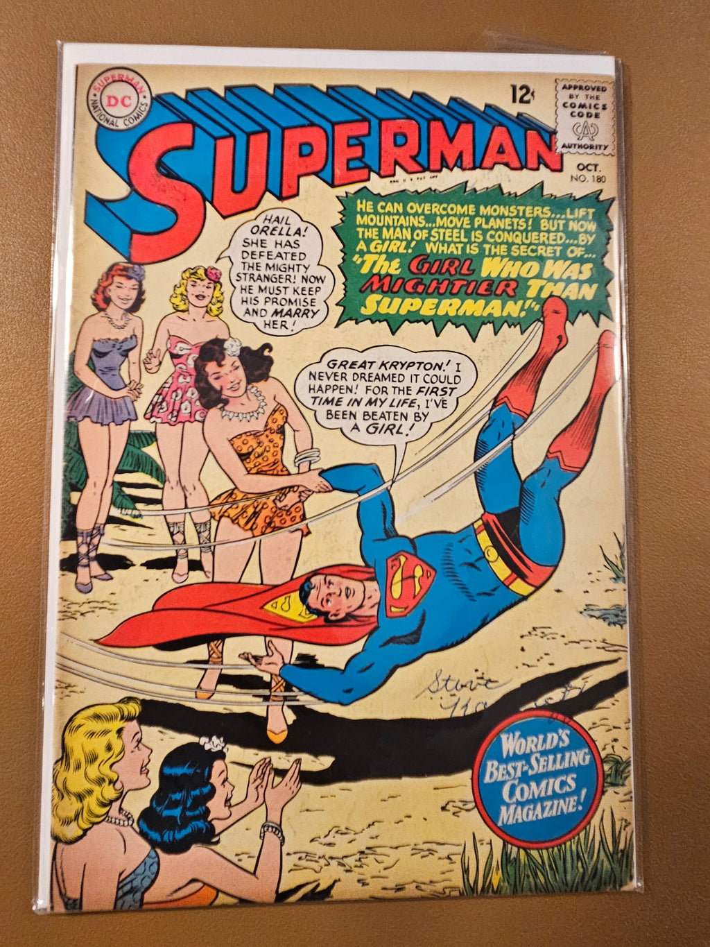 SUPERMAN #180 (1965) “GIRL MIGHTIER THAN SUPERMAN”