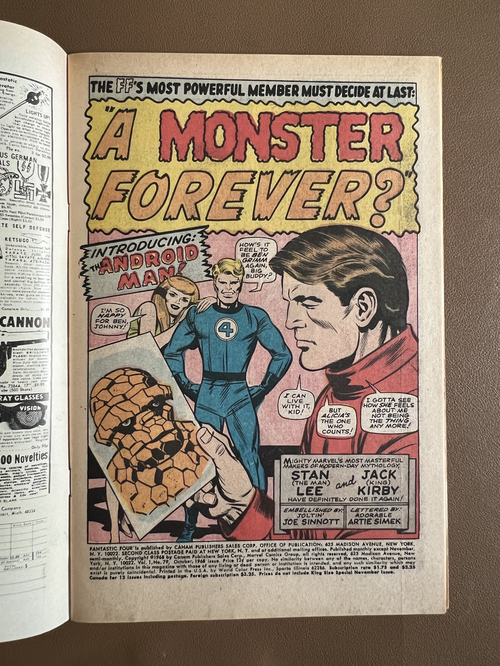 FANTASTIC FOUR #79 (1968) “THIS MONSTER FOREVER!”