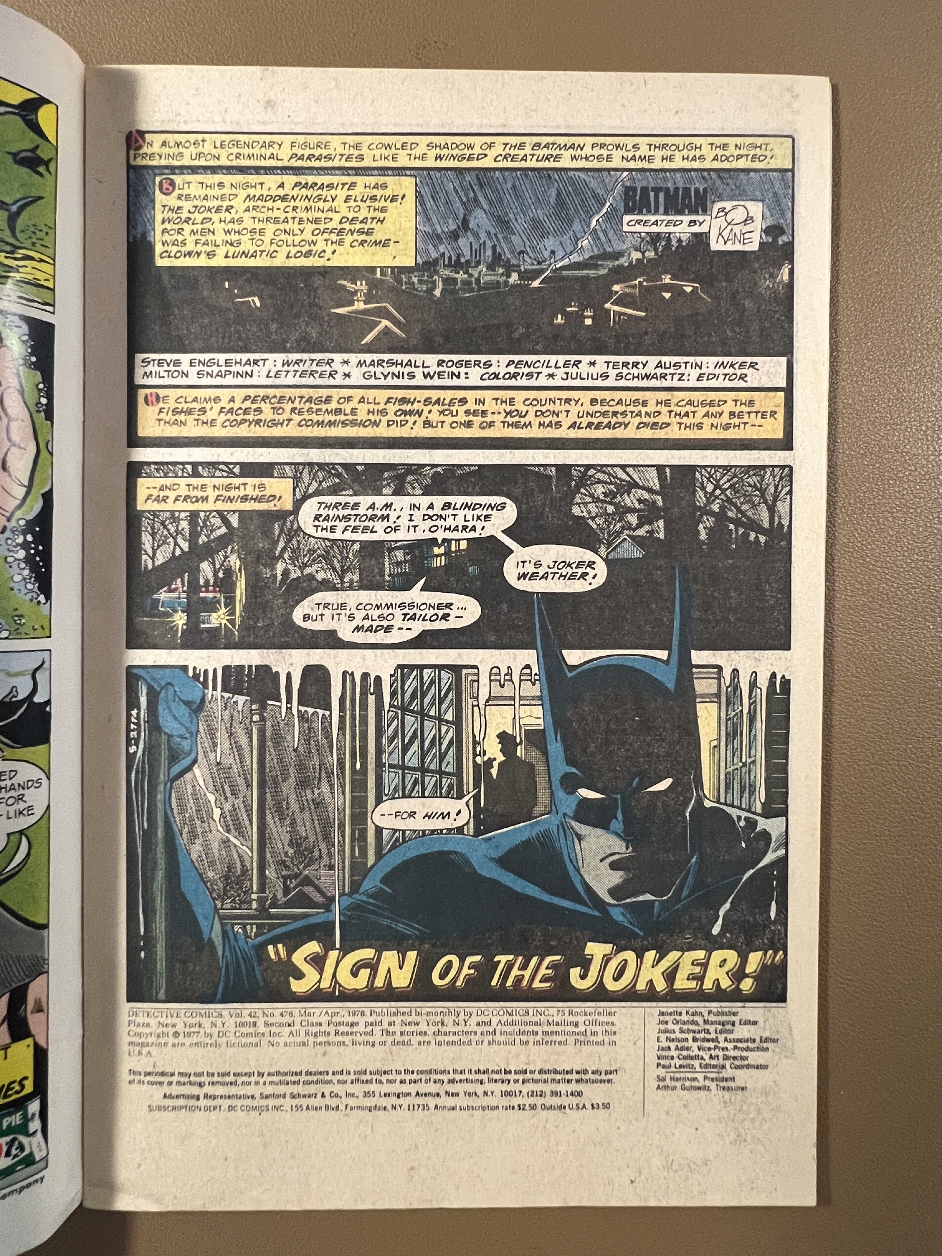 DETECTIVE COMICS #476 (1978)