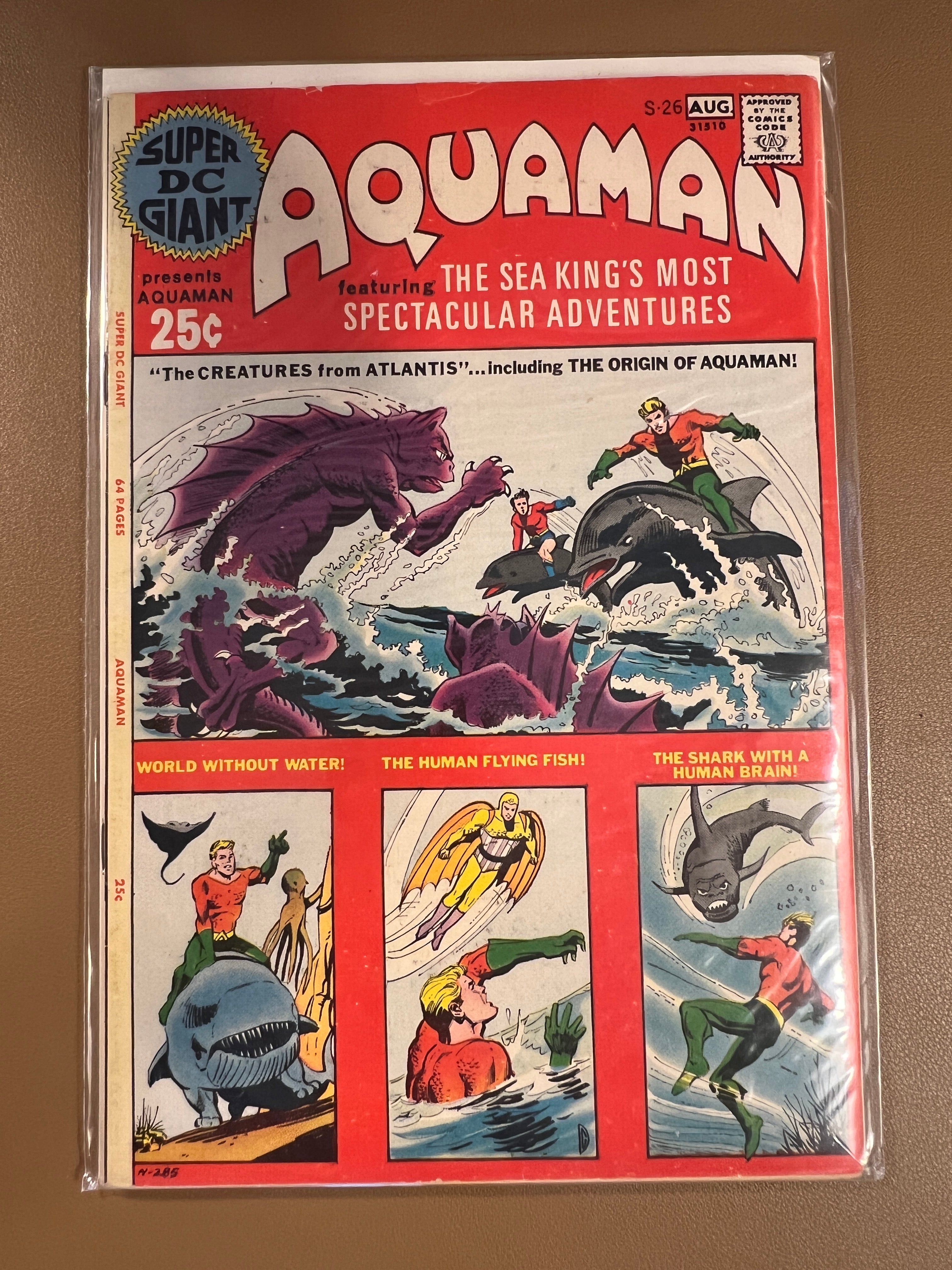 AQUAMAN S-26 (1974) – SUPER DC GIANT – ORIGIN OF AQUAMAN – 64 PAGE BRONZE AGE CLASSIC!