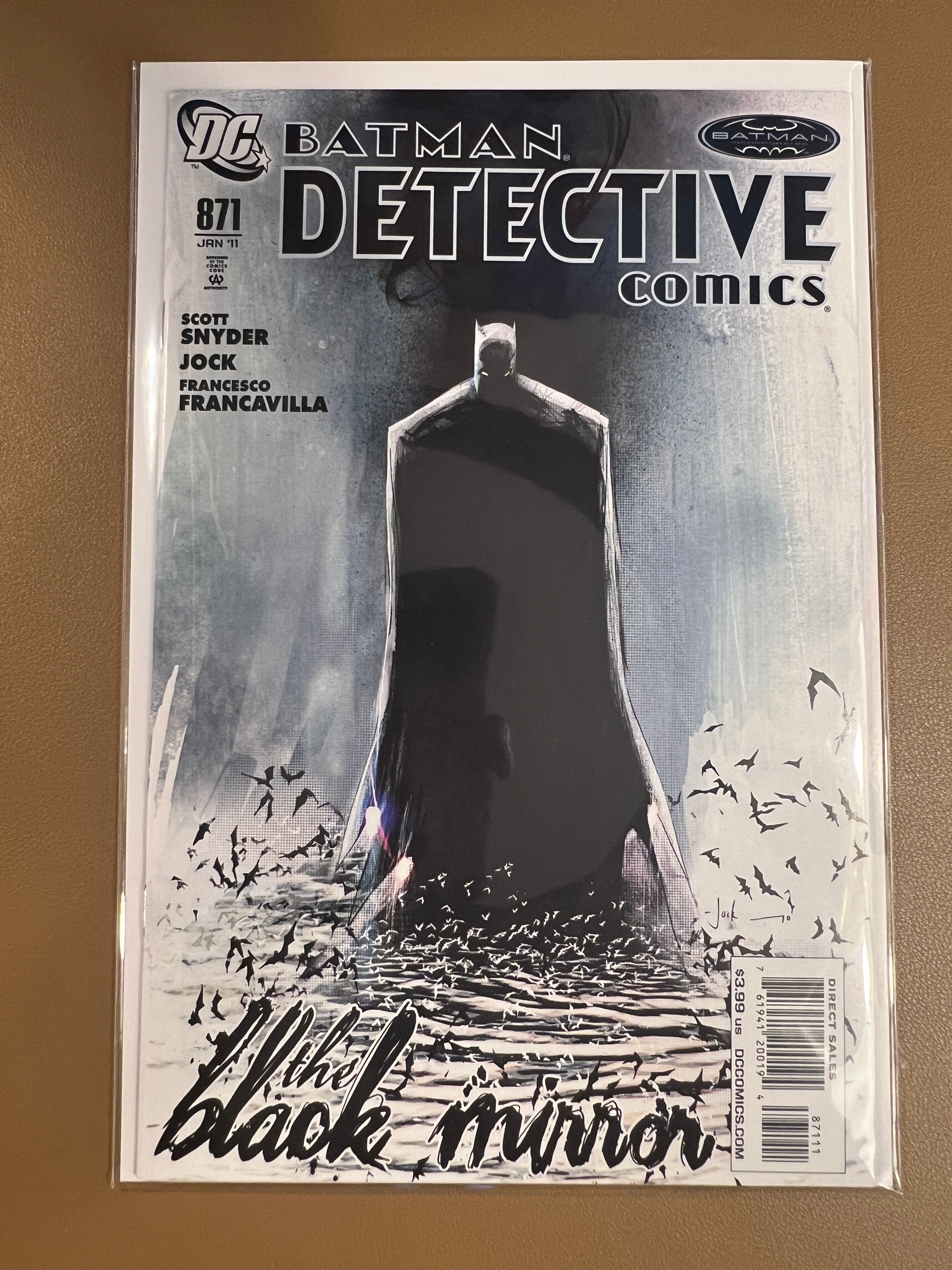 DETECTIVE COMICS #871 (2011) – FIRST APPEARANCE OF THE BLACK MIRROR STORYLINE – SCOTT SNYDER – JOCK COVER – MODERN BATMAN KEY!