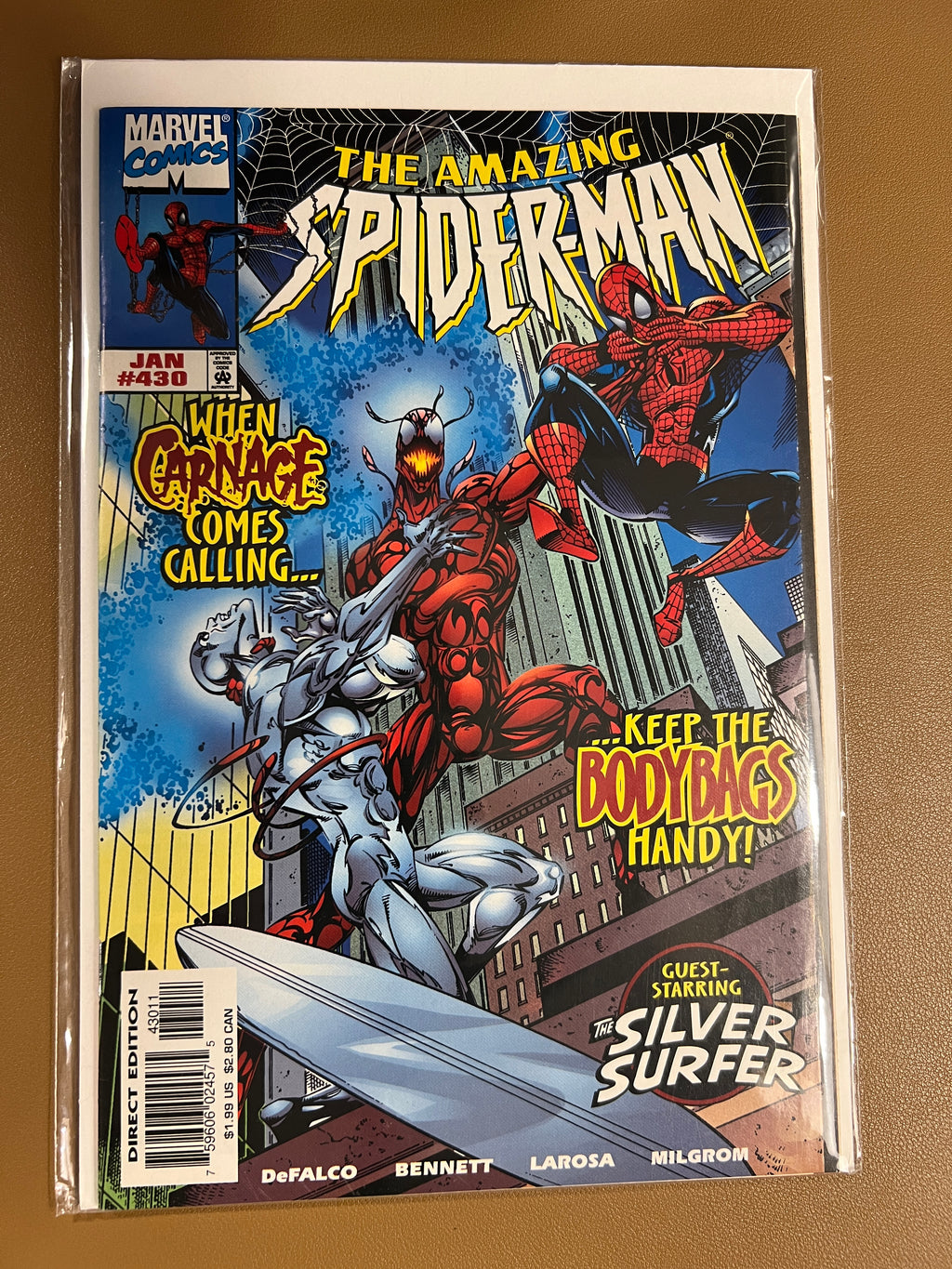 THE AMAZING SPIDER-MAN #430 (1998) – CARNAGE vs SILVER SURFER