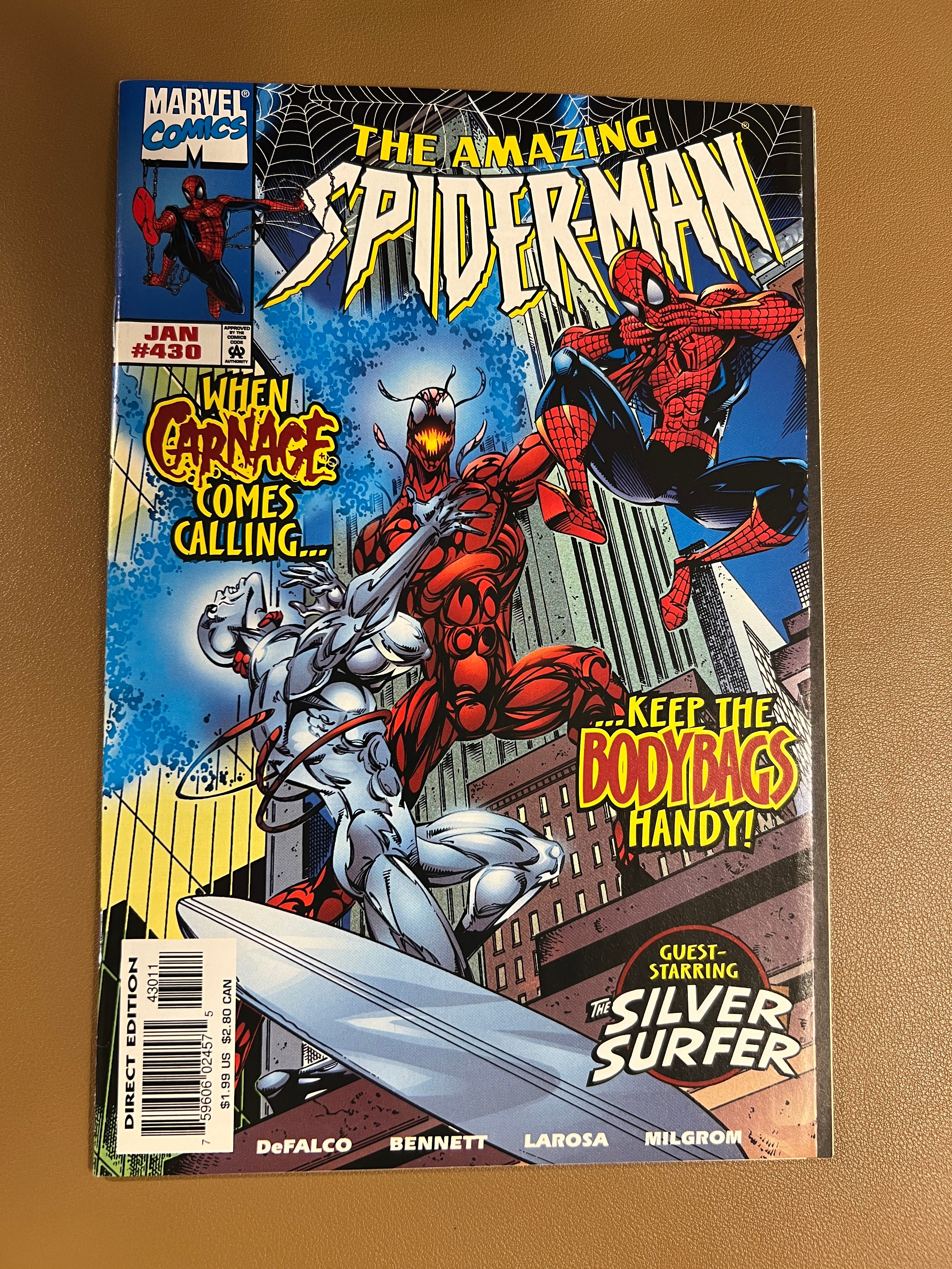 THE AMAZING SPIDER-MAN #430 (1998) – CARNAGE vs SILVER SURFER