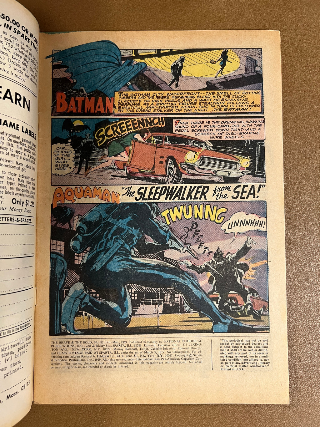 THE BRAVE AND THE BOLD #82 (1969) – BATMAN & AQUAMAN TEAM-UP – CLASSIC SILVER AGE