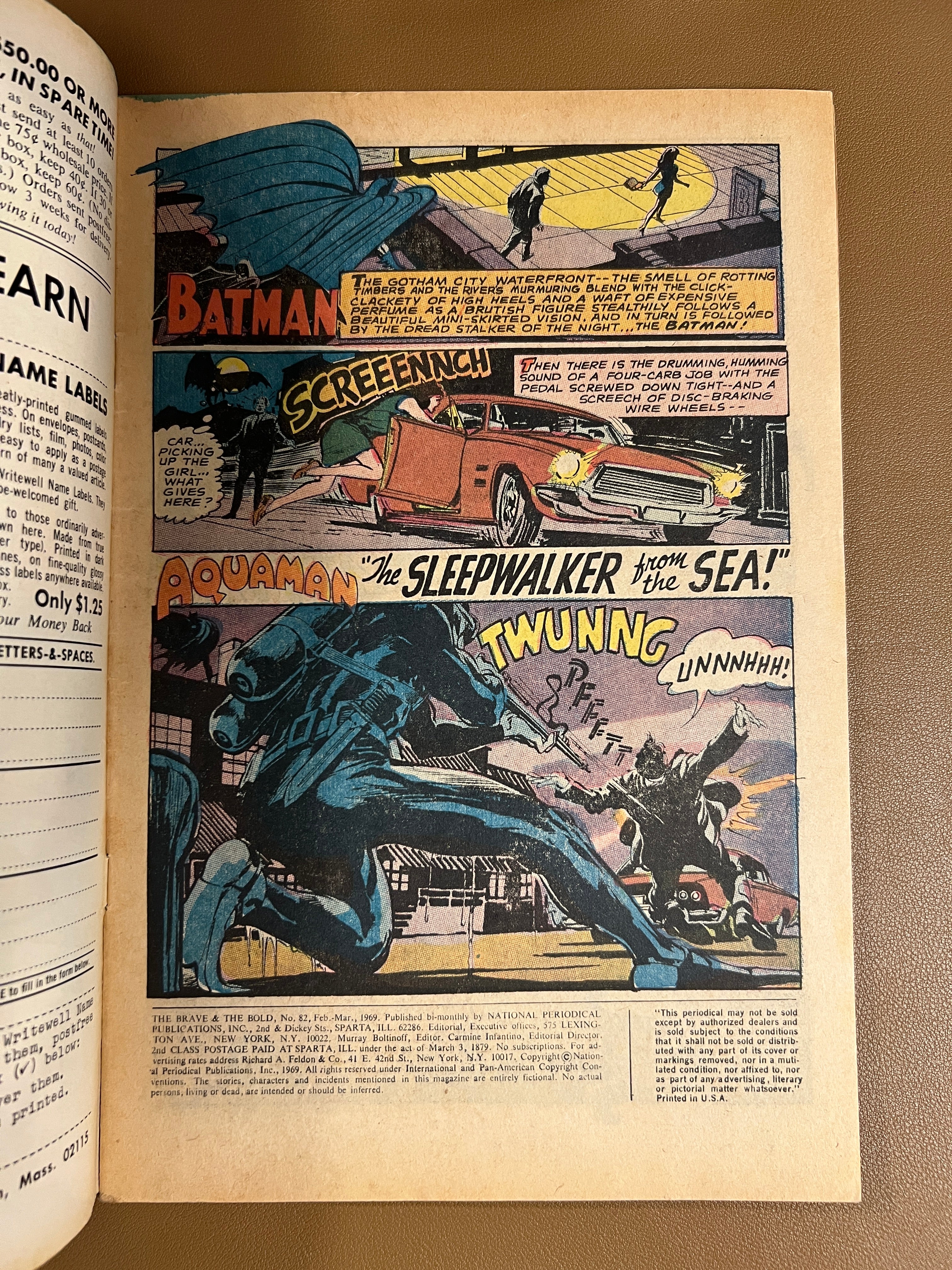 THE BRAVE AND THE BOLD #82 (1969) – BATMAN & AQUAMAN TEAM-UP – CLASSIC SILVER AGE