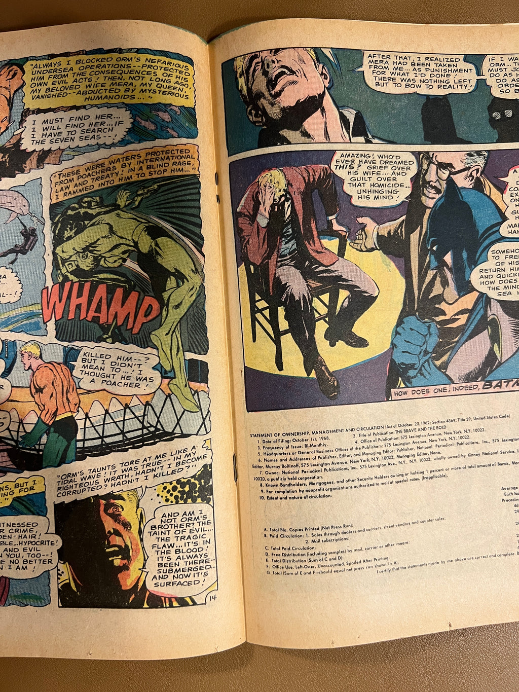 THE BRAVE AND THE BOLD #82 (1969) – BATMAN & AQUAMAN TEAM-UP – CLASSIC SILVER AGE