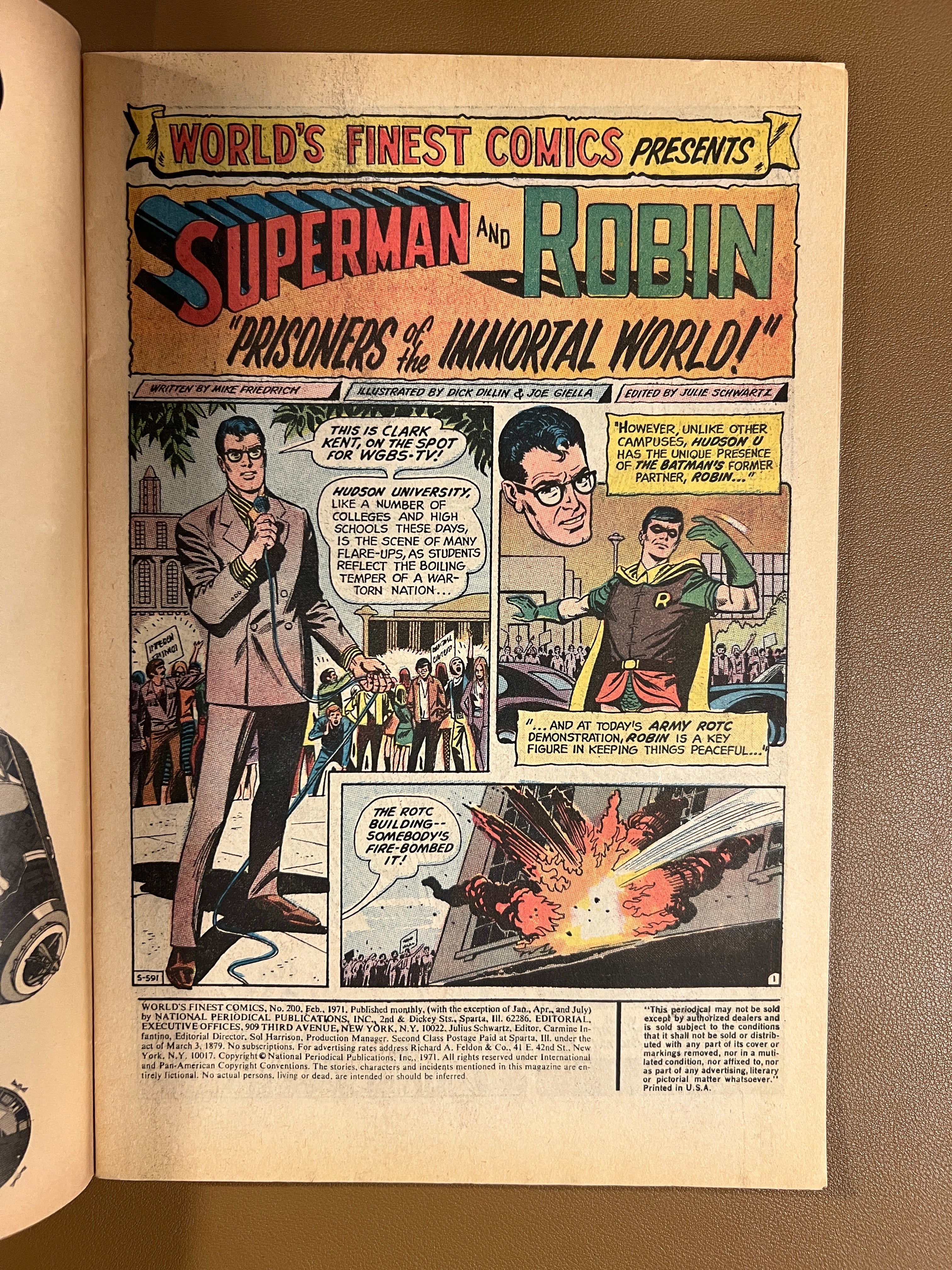 WORLD’S FINEST COMICS #200 (1971) – SUPERMAN & ROBIN – LANDMARK BRONZE AGE ISSUE!