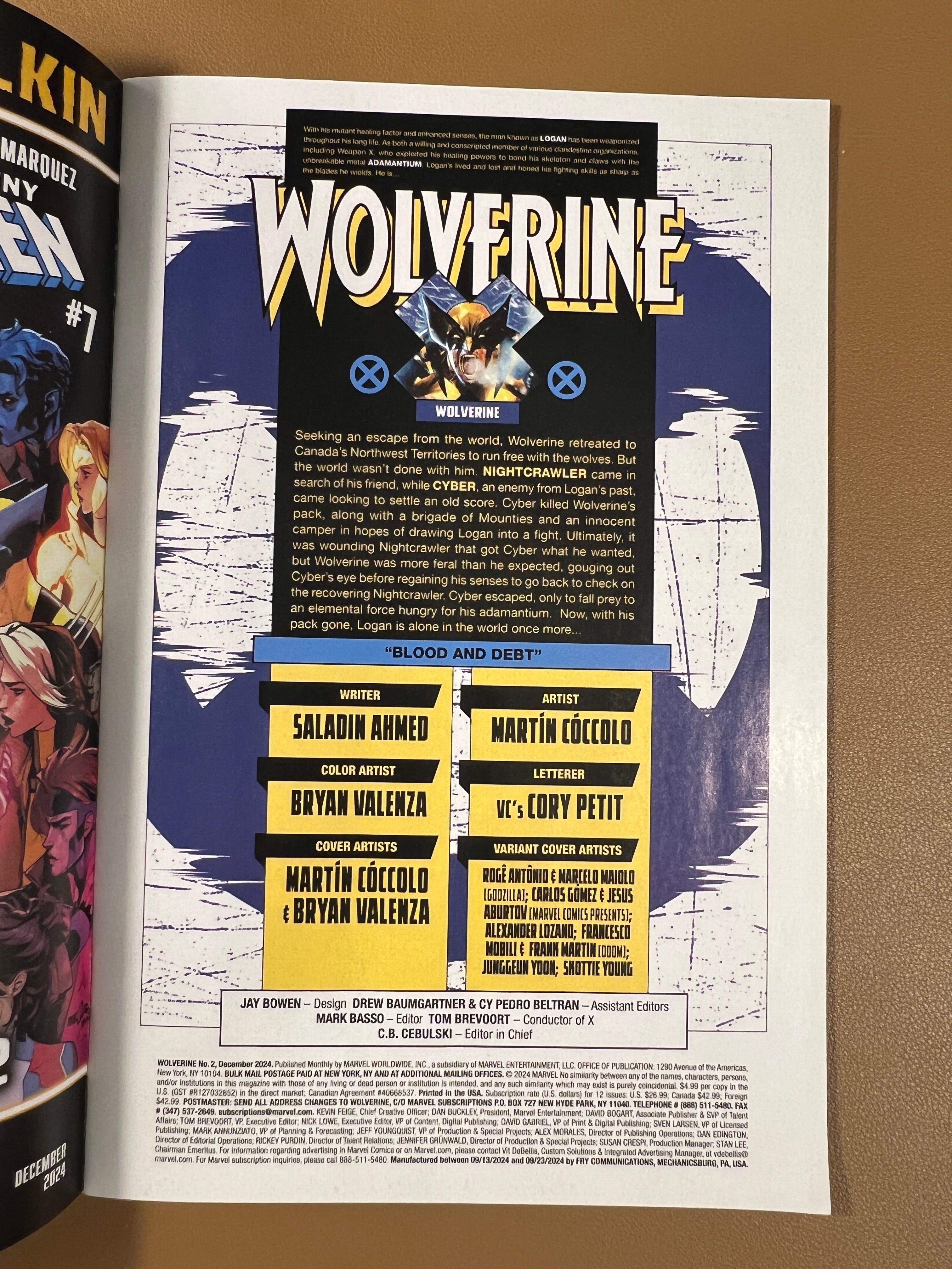 Wolverine #2 Tyler Kirkham - 2024 NYCC - Unknown Comics - Danger Room Homage - Color Change Connecting Virgin