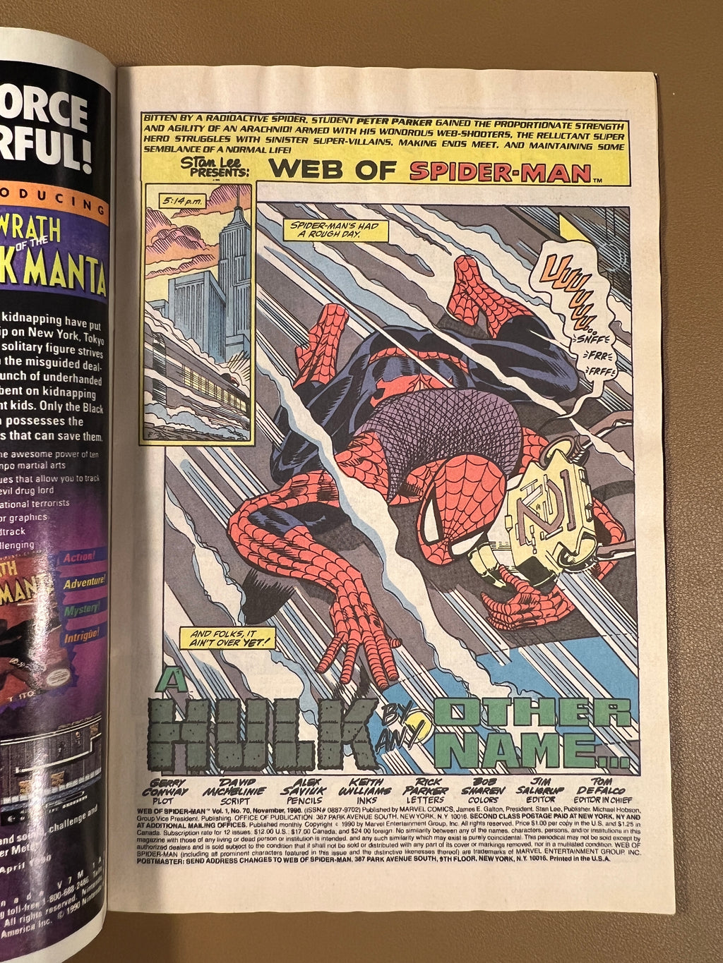 WEB OF SPIDER-MAN #70 (1990) – TODD McFARLANE COVER ART