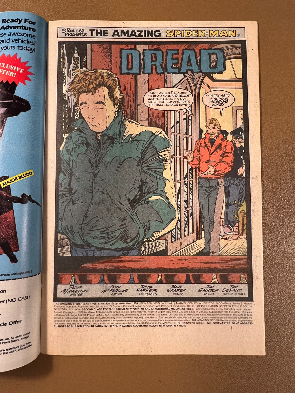 THE AMAZING SPIDER-MAN #308 (1988) – ICONIC TODD McFARLANE COVER