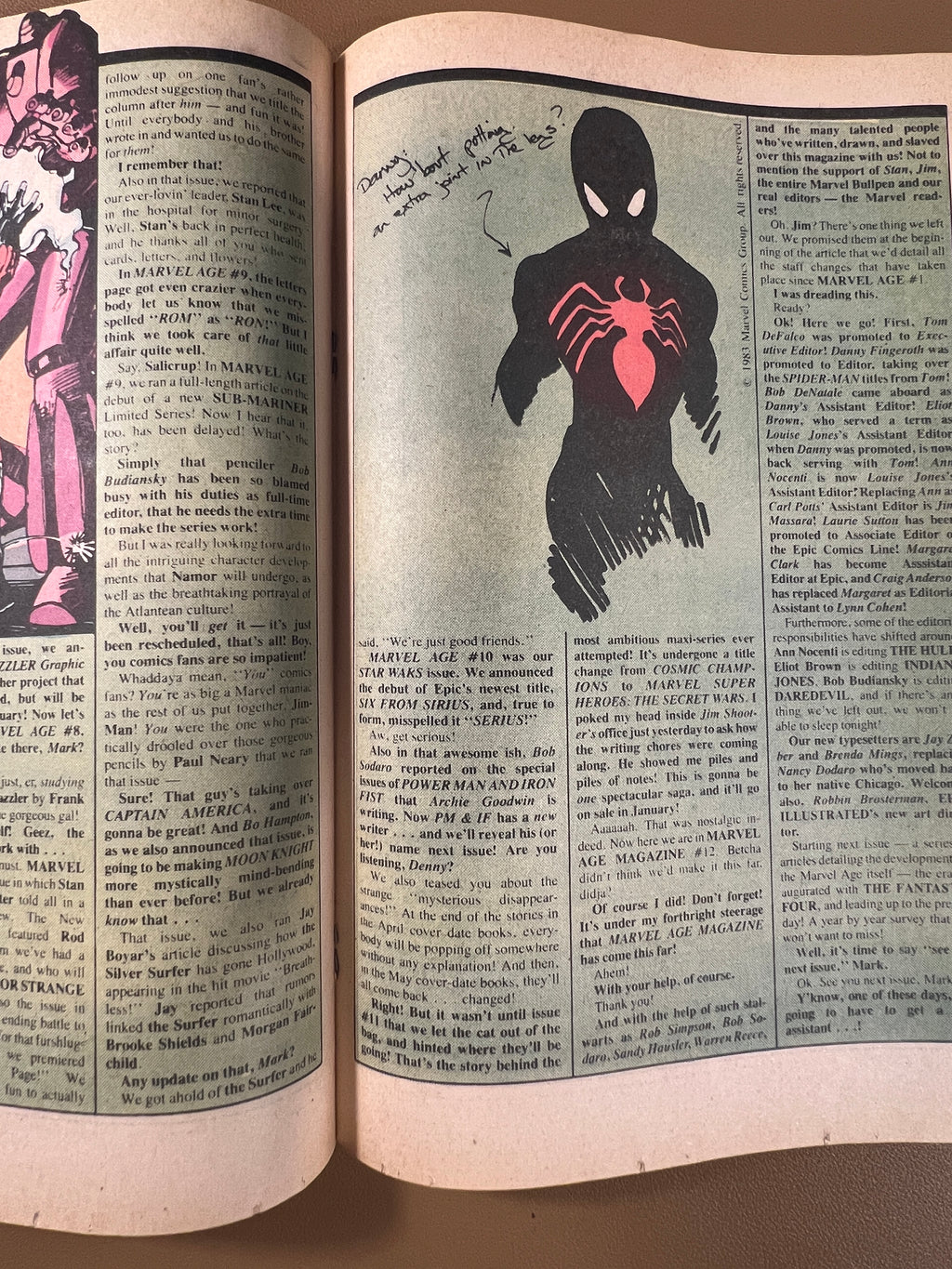 MARVEL AGE #12 (1984) – BLACK SUIT PREVIEW