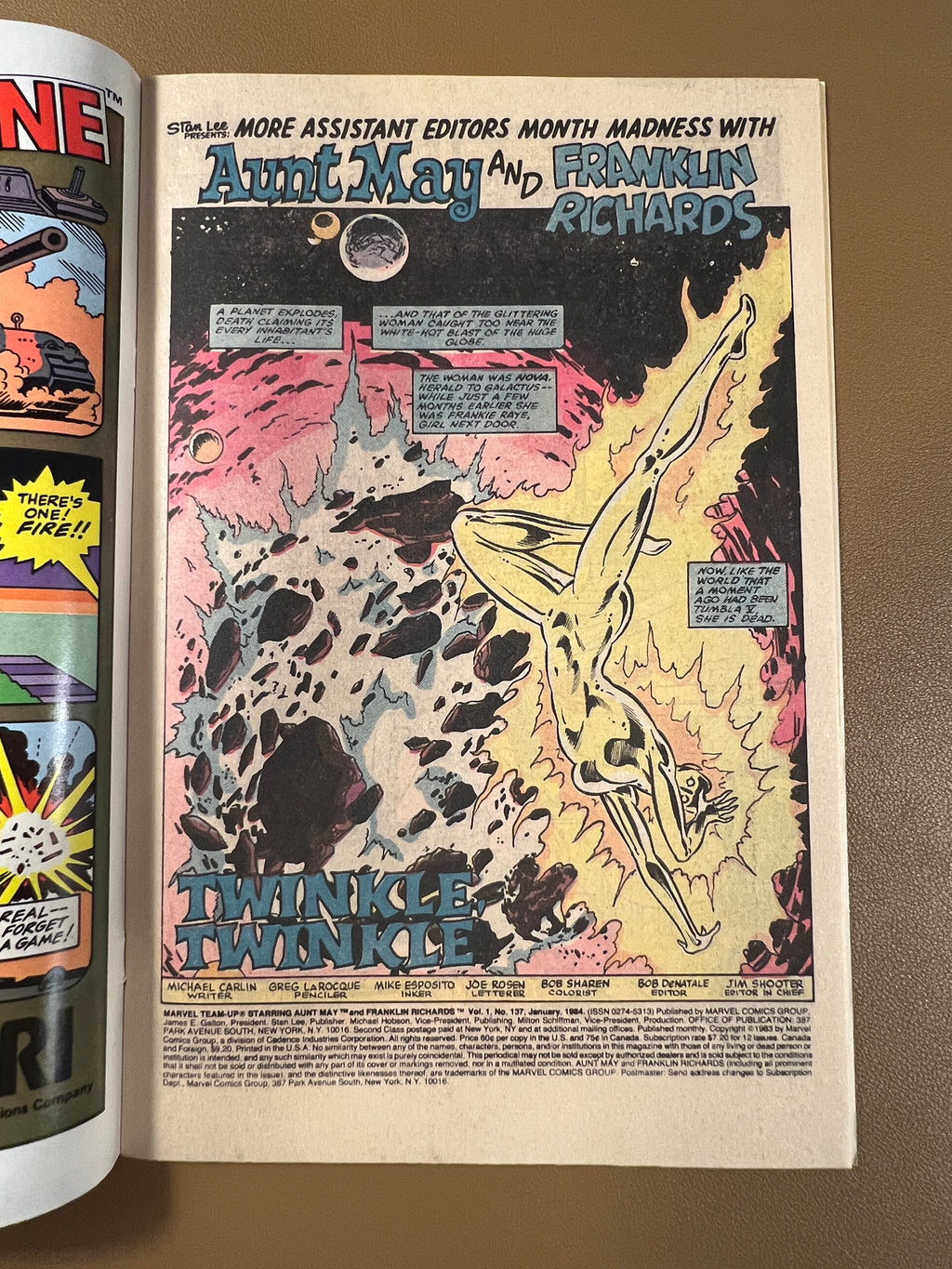 MARVEL TEAM-UP #137 (1984) – AUNT MAY & FRANKLIN RICHARDS vs GALACTUS