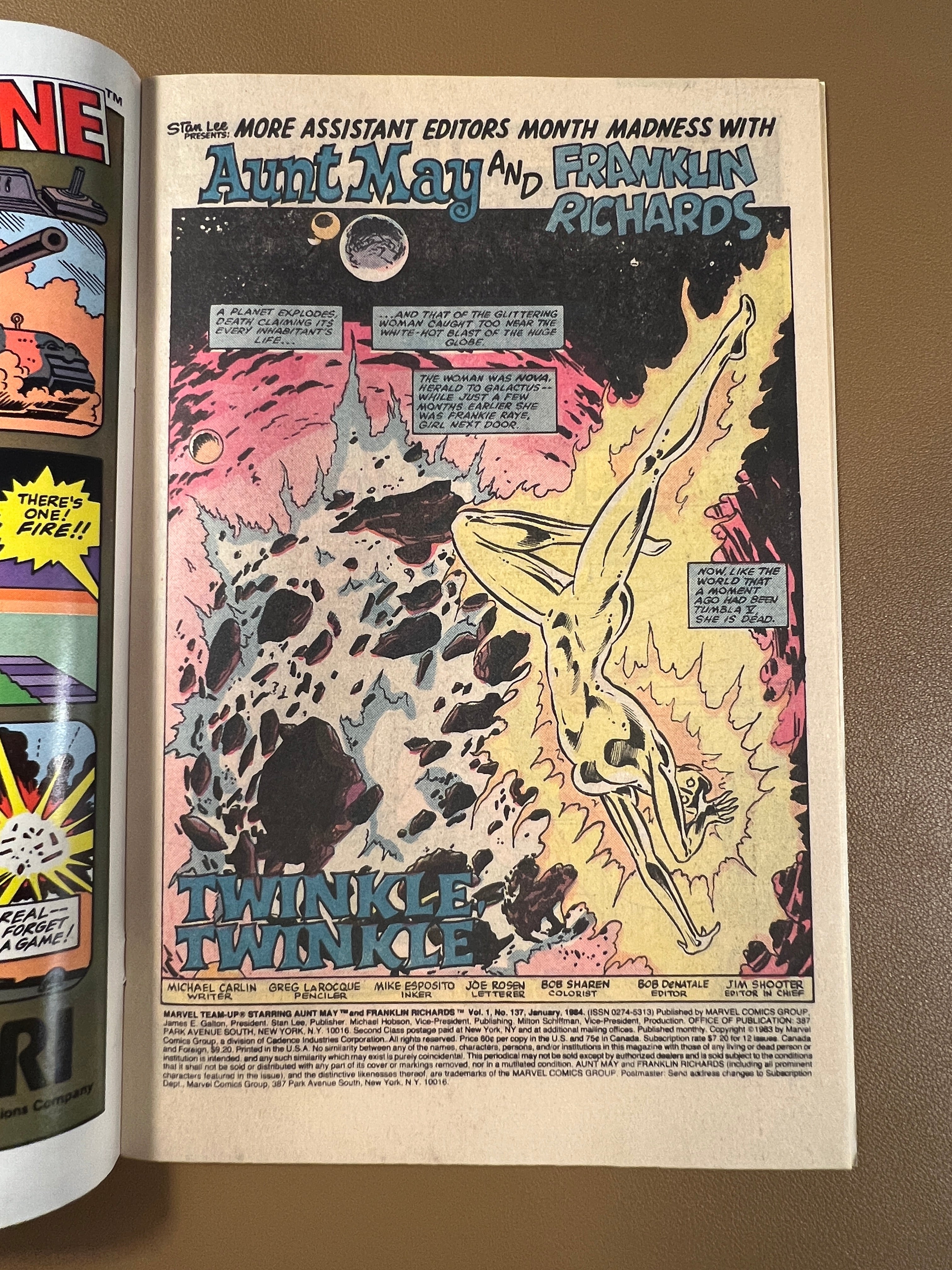 MARVEL TEAM-UP #137 (1984) – AUNT MAY & FRANKLIN RICHARDS vs GALACTUS