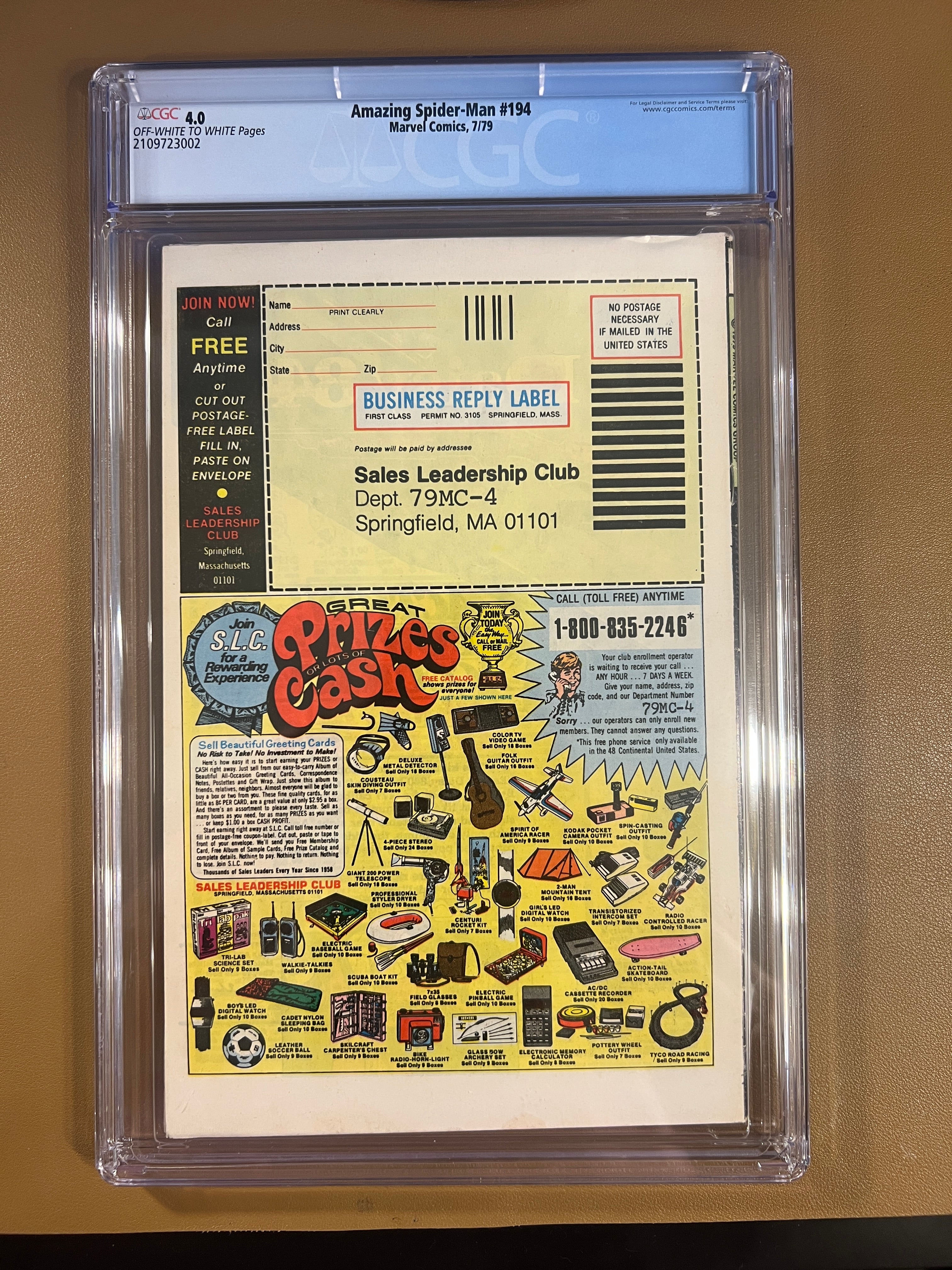 AMAZING SPIDER-MAN #194 CGC 4.0 Newsstand