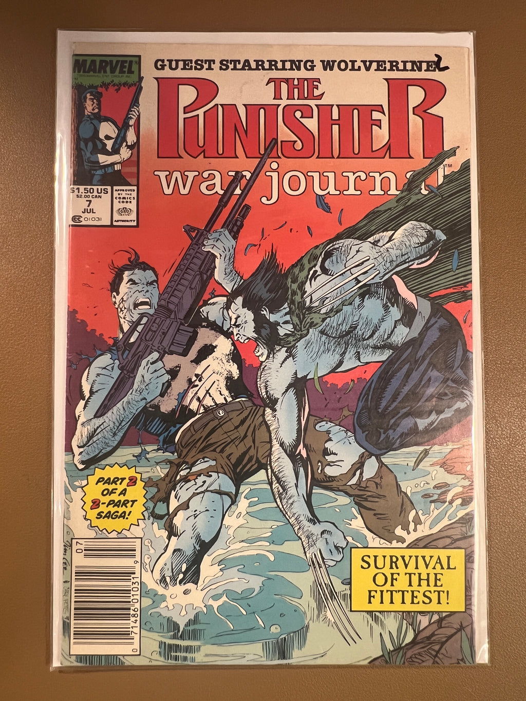 THE PUNISHER WAR JOURNAL #7 (1989) – WOLVERINE vs PUNISHER