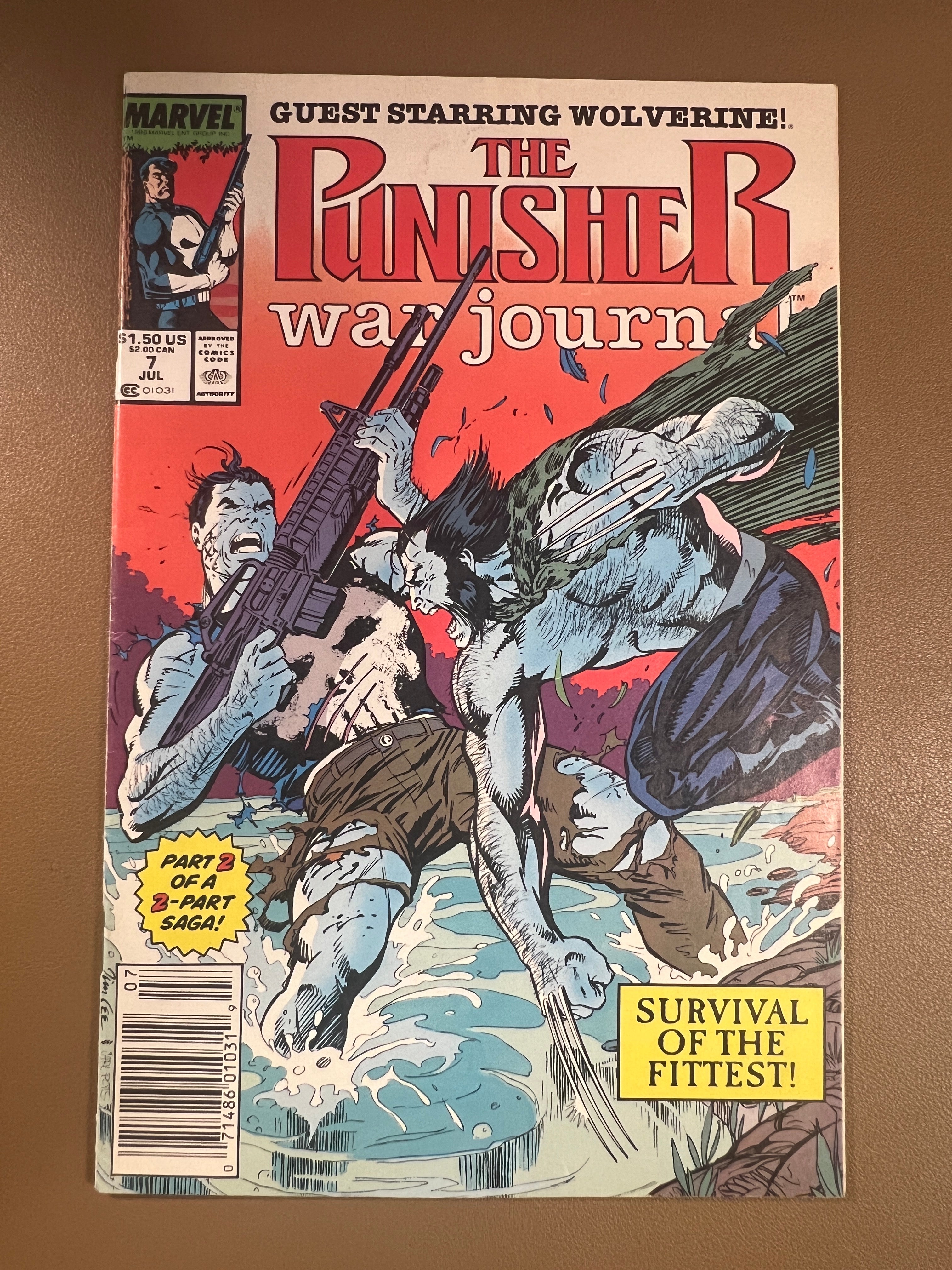 THE PUNISHER WAR JOURNAL #7 (1989) – WOLVERINE vs PUNISHER