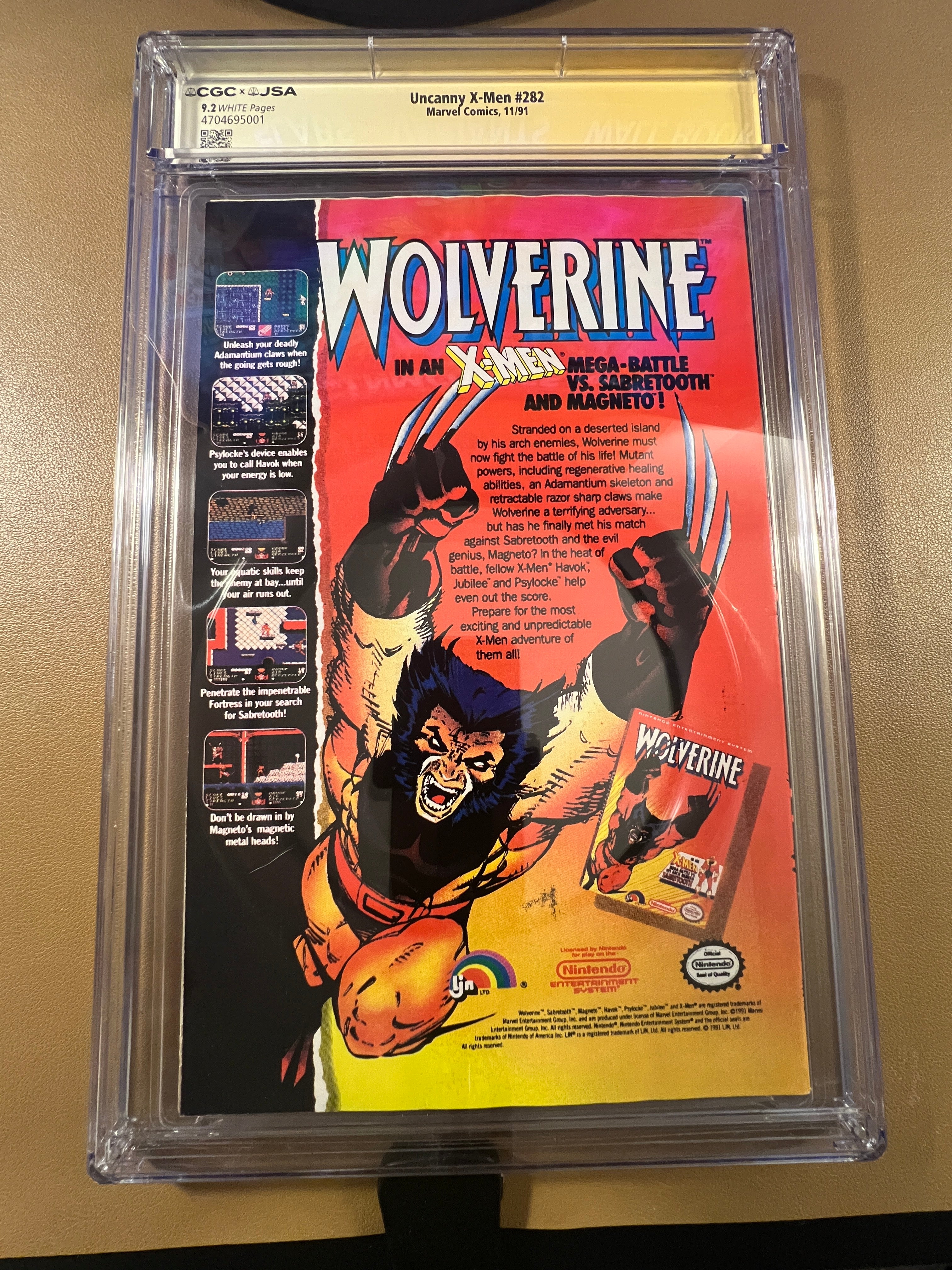 X-Men #282 CGC 9.2 Signed Whilce Portacio Bishop 1st App Marvel 1991
