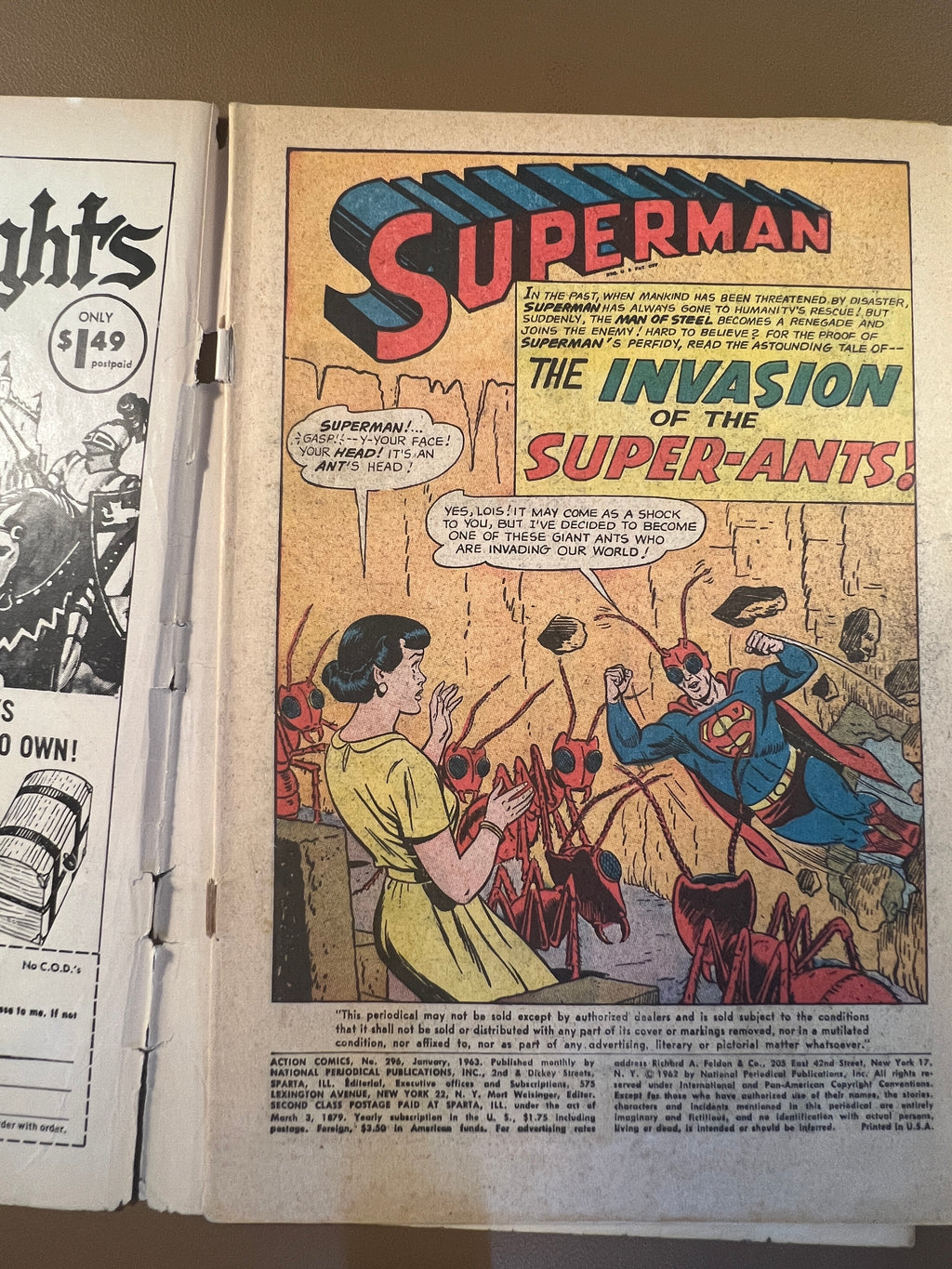 ACTION COMICS #296 (1963) Detached Cover