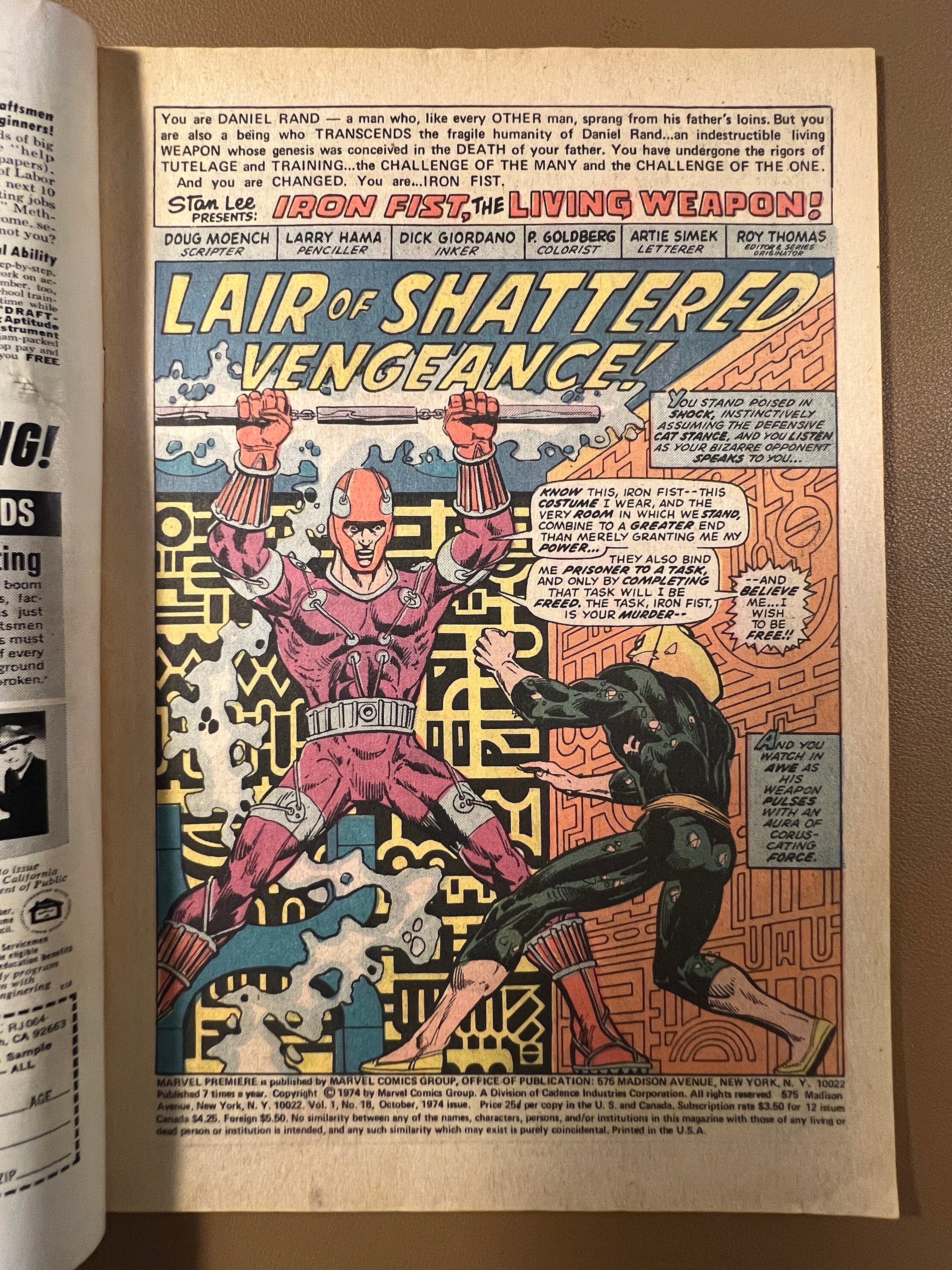 MARVEL PREMIERE #18 (1974)