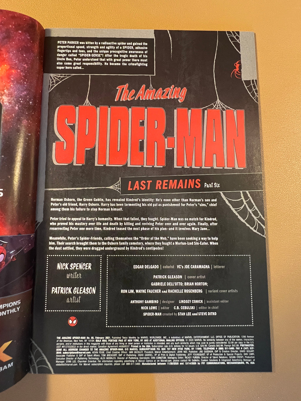 THE AMAZING SPIDER-MAN #55 “LAST REMAINS” COMPLETE PRINT SET (1st, 2nd & 3rd PRINTS)