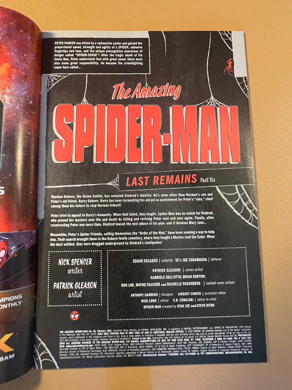 THE AMAZING SPIDER-MAN #55 “LAST REMAINS” COMPLETE PRINT SET (1st, 2nd & 3rd PRINTS)