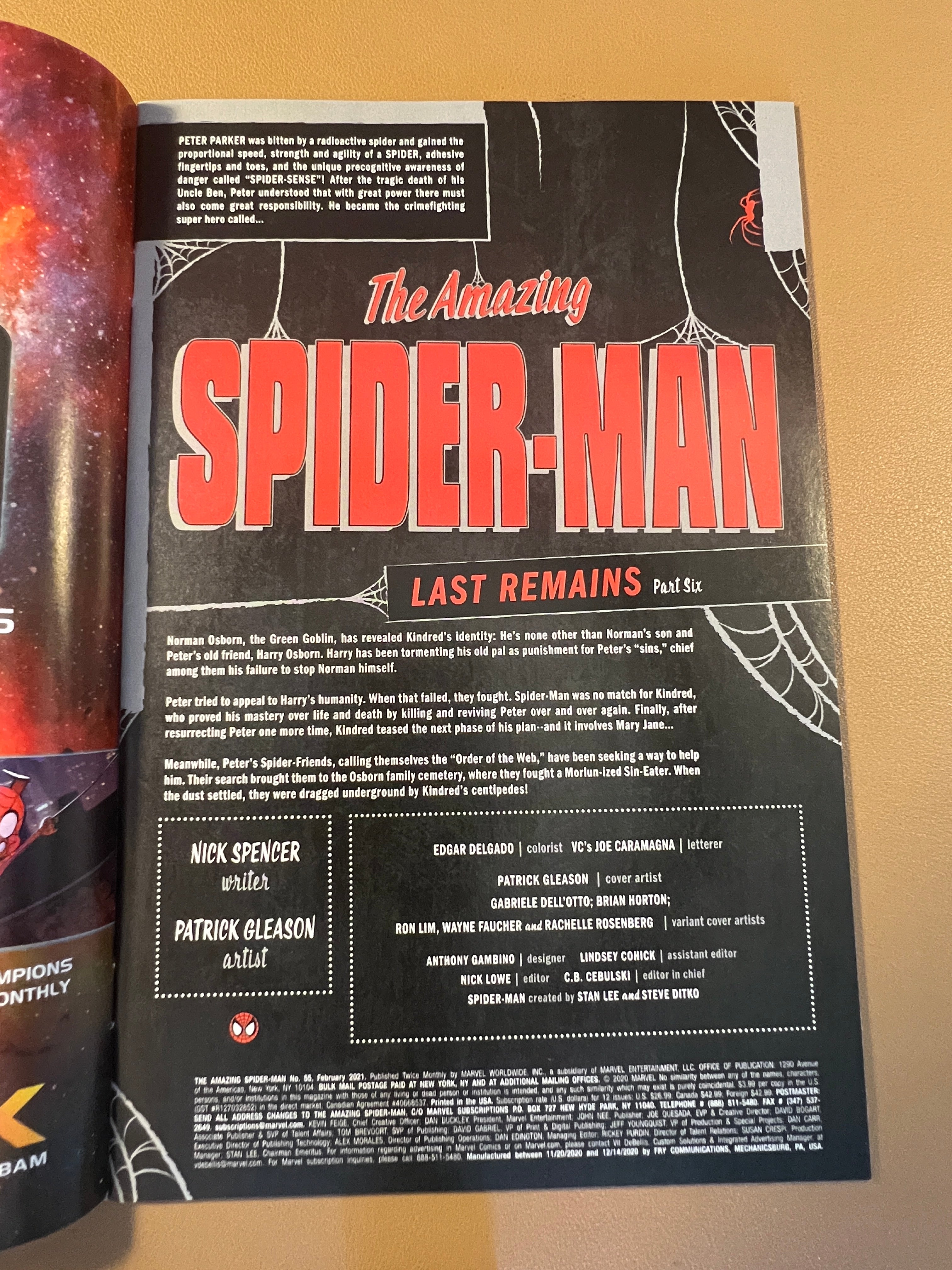 THE AMAZING SPIDER-MAN #55 “LAST REMAINS” COMPLETE PRINT SET (1st, 2nd & 3rd PRINTS)