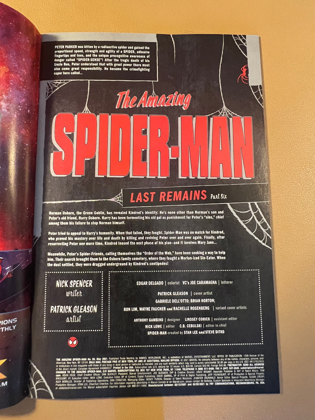 THE AMAZING SPIDER-MAN #55 “LAST REMAINS” COMPLETE PRINT SET (1st, 2nd & 3rd PRINTS)