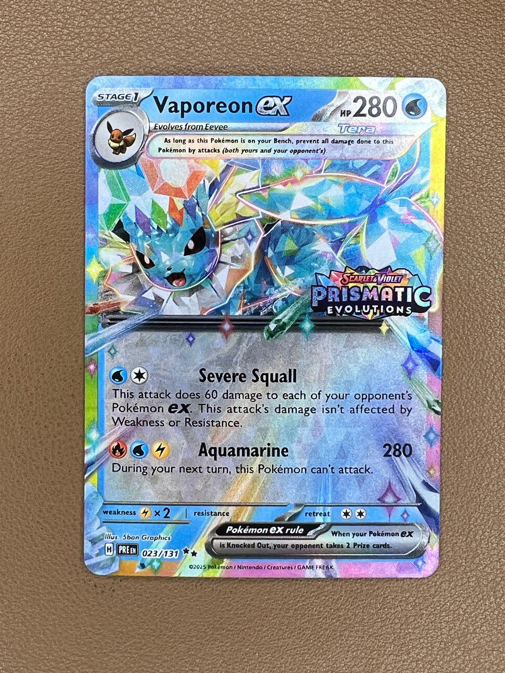 Vaporeon ex #023/131 Holo Rare – Prismatic Evolutions