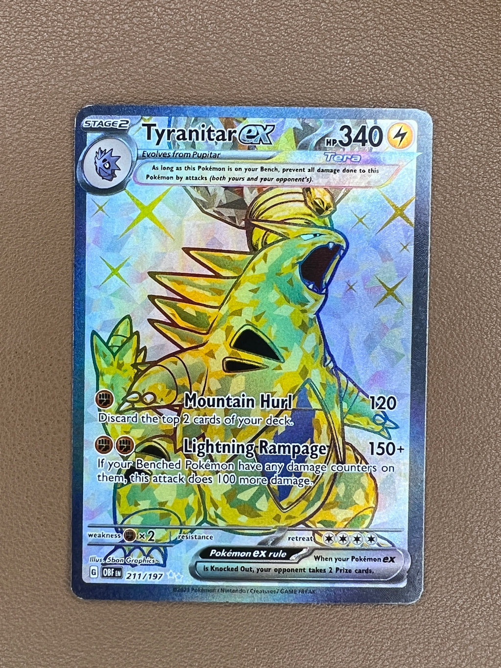 Tyranitar ex Tera Full Art #211/197 – Obsidian Flames Secret Rare