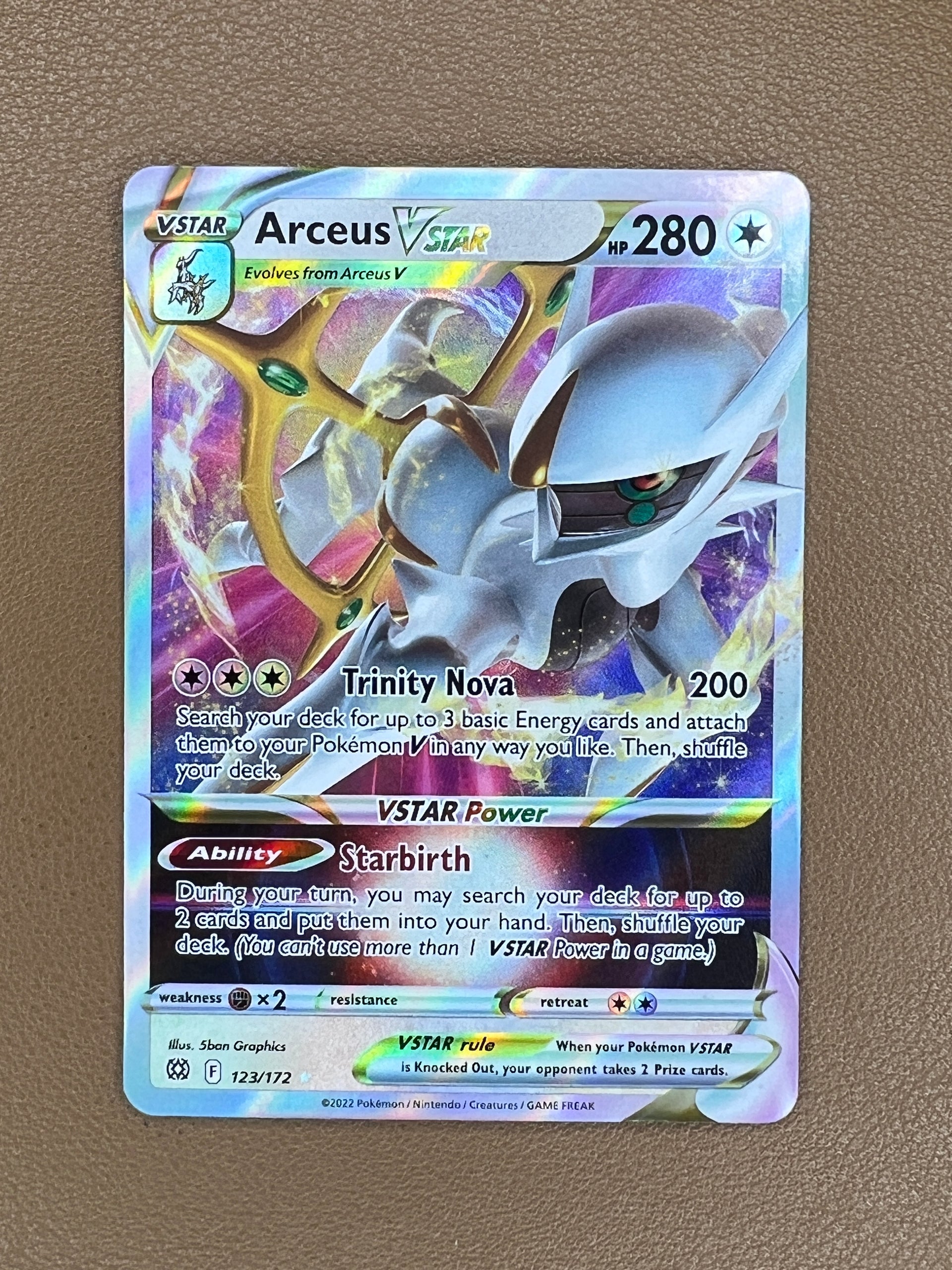 pokemon card 123 172 Arceus VSTAR #123/172 Ultra Rare – Brilliant Stars – L&M Comics Card Compartment Size:150mm - 5.91 