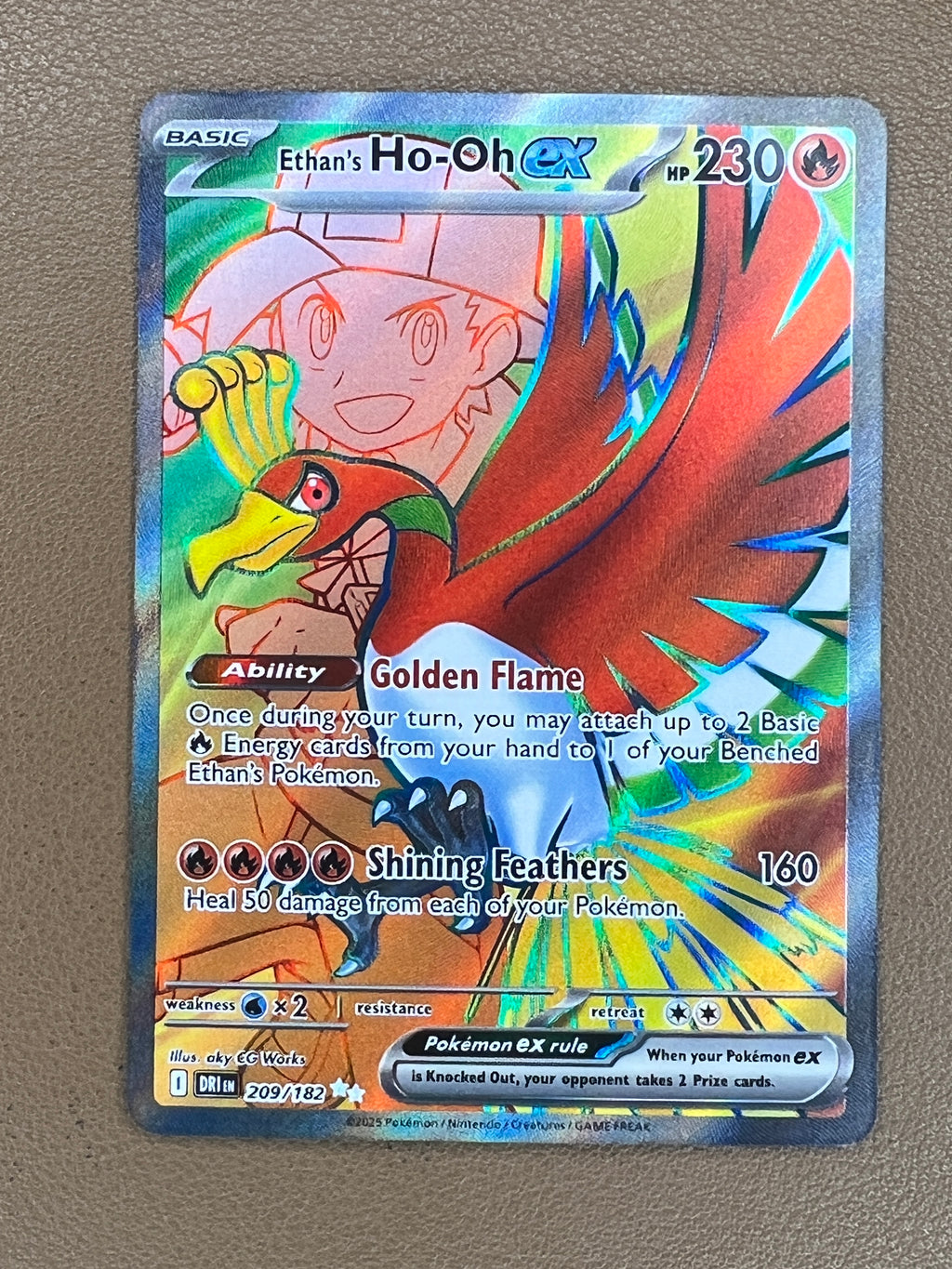 Ethan's Ho-Oh ex #209/182 – Special Illustration Rare – Destined Rivals
