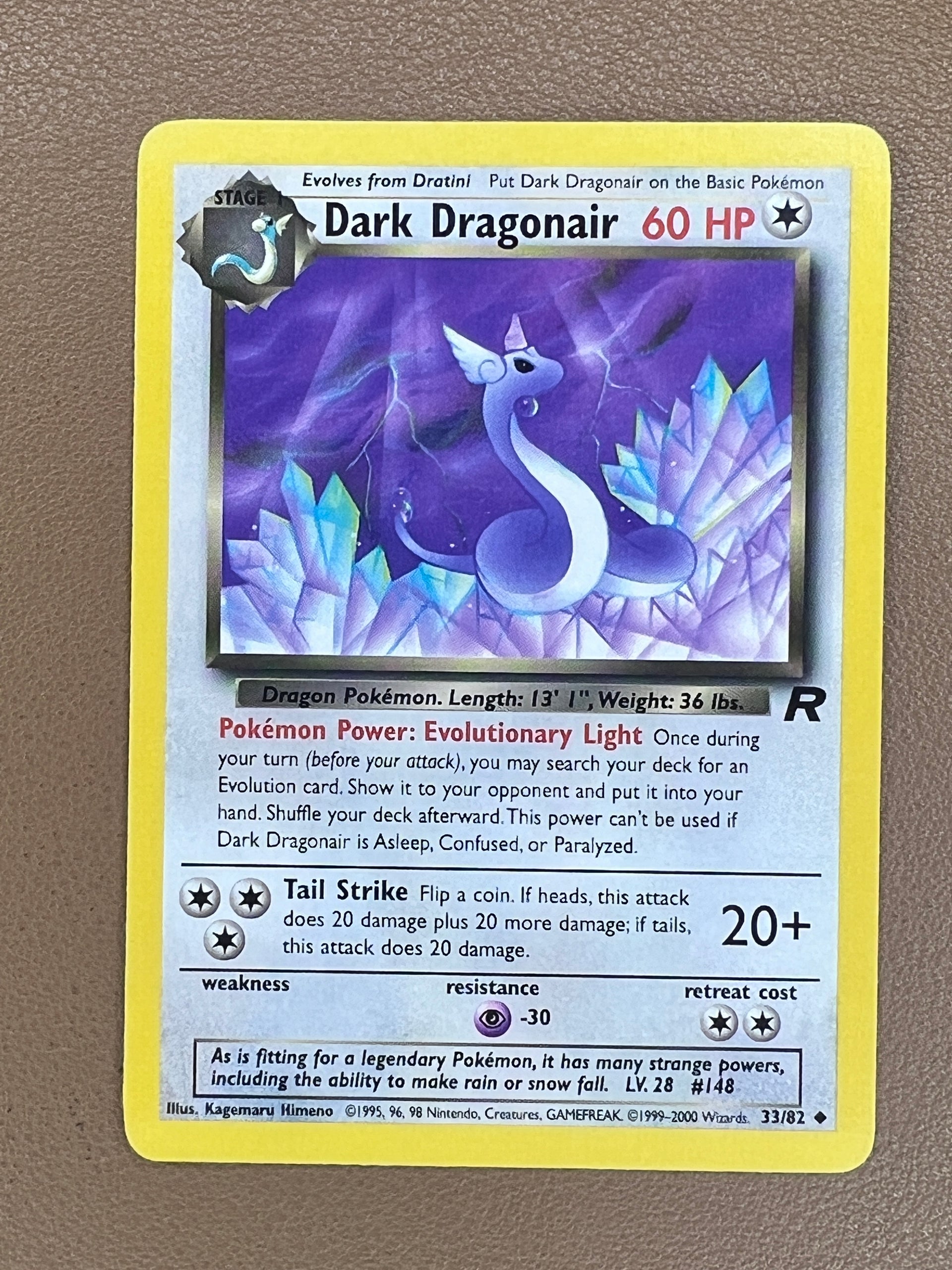 dark dragonair pokemon card #33/82 – Team Rocket Acrylic Sheet Type:99.7% UV Protective (2mm) Lilo & Stitch Mint / near mint Artist: Atsuko Nishida -
